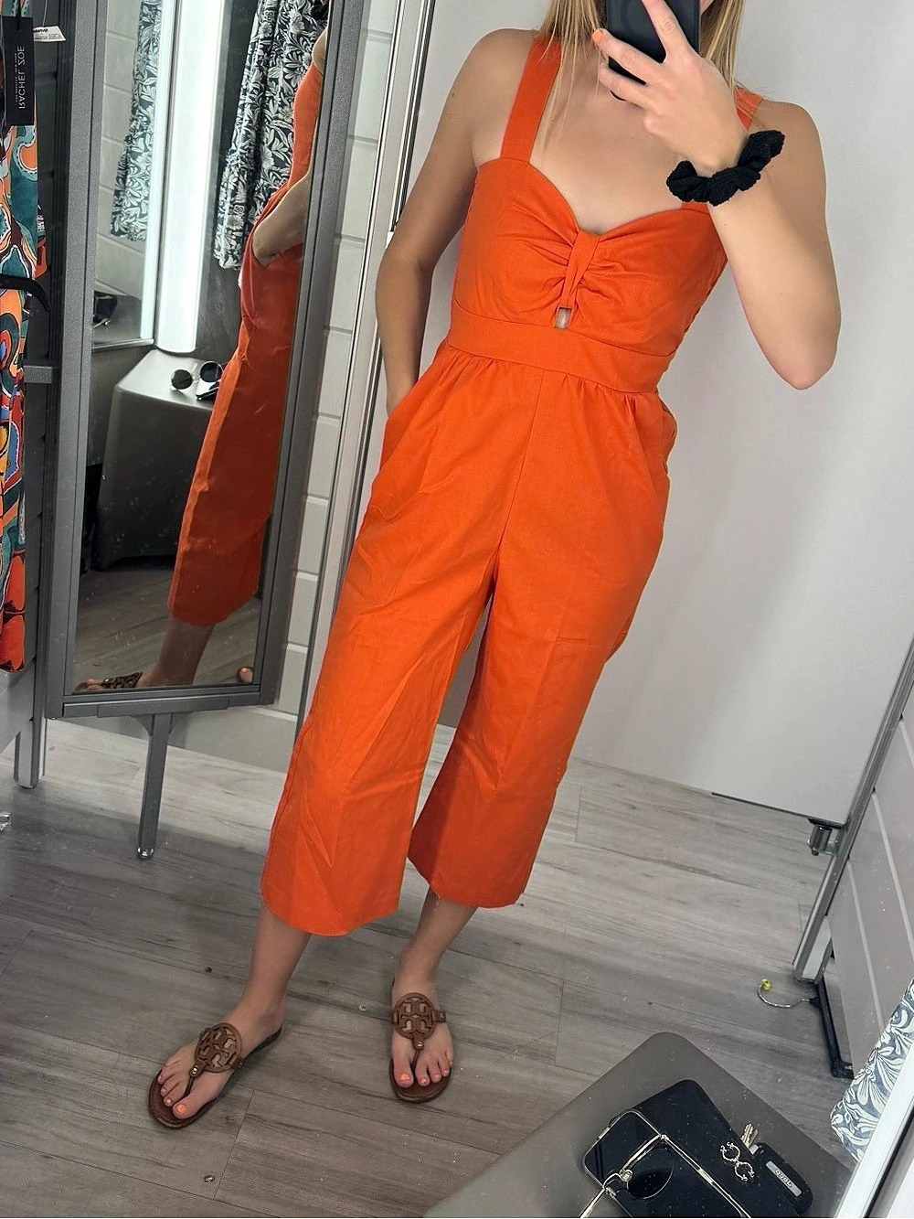 Orange Wide Leg Jumpsuit Like New